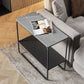 Contemporary Rectangular Side Table Slate Top Sled End Table