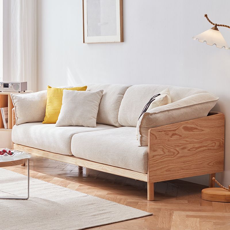 Scandinavian Tuxedo Arm Settee Cotton Blend Standard Sofa with Wooden Legs Clearhalo 'furn' 'furn_sofas' 'Furniture' 'furniture_sofas' 'Living Room Furniture' 'Sofa' 'sofas' 1200x1200_e8a16181-ff4e-4c9a-bad4-e3acb50f1a15