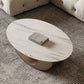 Glam Slate Pedestal Coffee Table Oval White Coffee Table Set Clearhalo 'Coffee & Accent Tables' 'Coffee Tables' 'coffee_tables' 'furn' 'furn_coffee_tables' 'Furniture' 'Living Room Furniture' 1200x1200_e8a35ae0-9f5f-4564-a307-2698c02daaac