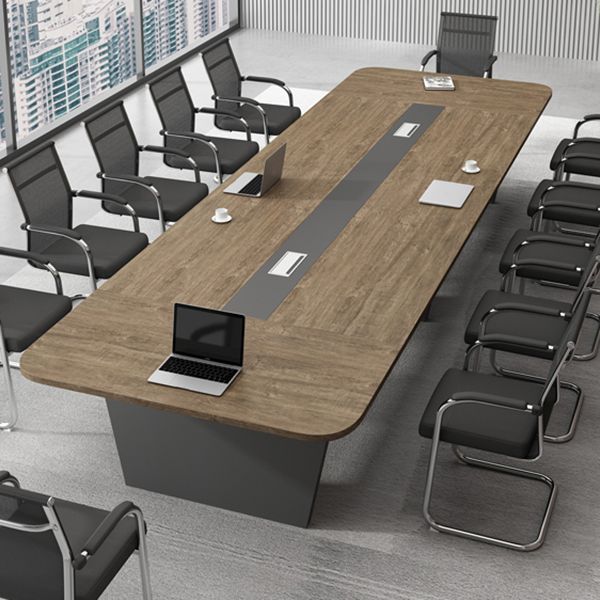 Wooden Curved Writing Desk Industrial Style Cable Management Office Desk Clearhalo 'furn' 'furn_office_desk' 'Furniture' 'Office Desks' 'Office Furniture' 'office_desk' 1200x1200_e8a39d87-b1da-469d-9f3c-3f5c806d955f