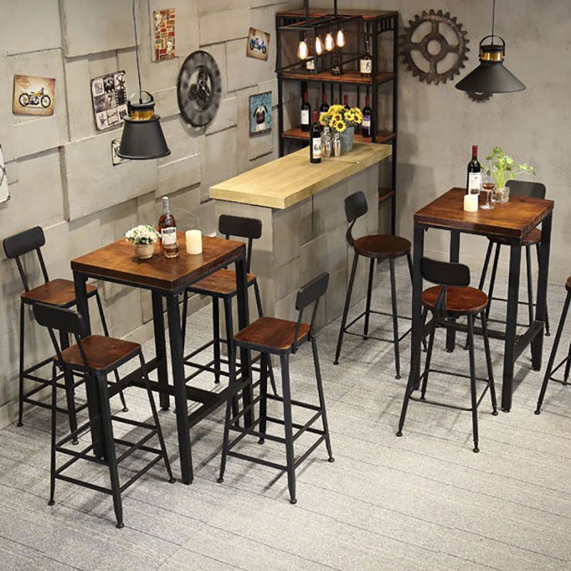 Industrial Style 42-inch Height Counter Table Wood Top Bar Table for Indoor Clearhalo 'Bar Furniture' 'Bar Tables' 'bar_tables' 'furn' 'furn_bar_tables' 'Furniture' 'furniture_bar_tables' 'Kitchen & Dining Furniture' 'kitchen&dining_furn' 'kitchen' 1200x1200_e8a44825-6e3c-4f31-a2d9-096ed82cd77c