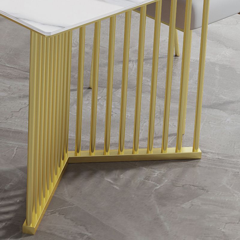 Glam 1/5 Pieces Dining Set Rectangle Stone Dining Table for Dining Room Clearhalo 'Dining Room Sets' 'Dining Tables & Seating' 'dining_room_set' 'furn' 'furn_dining_room_set' 'Furniture' 'furniture_dining_room_set' 'Kitchen & Dining Furniture' 1200x1200_e8a465a1-9903-4f43-aa54-b3b0e3abbeb3