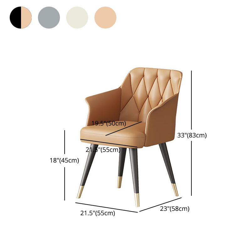 Silla lateral tapizada para el brazo de comedor de metal para uso doméstico