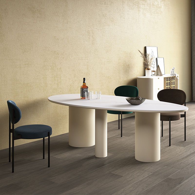 Modern Stone Top Dinette Table Oval Home Kitchen Dinner Tripod Dining Table Clearhalo 'Dining Tables & Seating' 'Dining Tables' 'dining_table' 'furn' 'furn_dining_table' 'Furniture' 'furniture_dining_table' 'Kitchen & Dining Furniture' 'kitchen' 'kitchen_dining_table' 1200x1200_e8a579bc-f9c6-453d-82ce-7d573dc35f0a