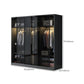 Contemporary Wood and Tempered Glass Wardrobe Freestanding Wardrobe Armoire without Light Clearhalo 'Armoires & Wardrobes' 'armoires_wardrobes' 'Bedroom Furniture' 'furn' 'furn_armoires_wardrobes' 'Furniture' 1200x1200_e8a66475-e3d8-4a40-9a98-a4f742928ac6