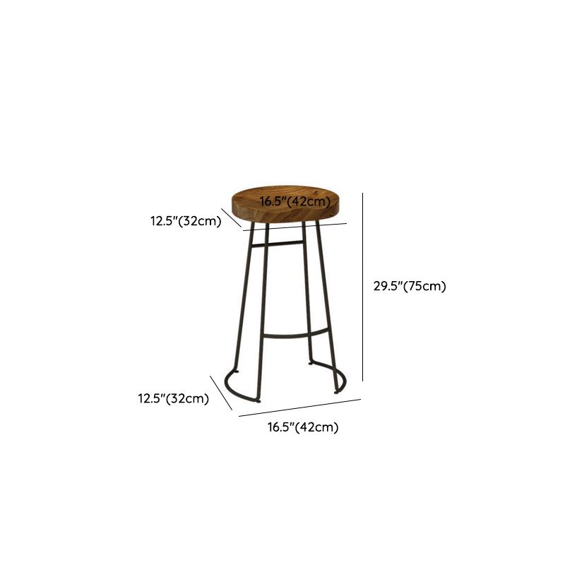 Armless Solid Wood Dining Stool Contemporary Bar Stool with Footrest Clearhalo 'Bar Furniture' 'Bar Stools' 'bar_stools' 'furn' 'furn_bar_stools' 'Furniture' 'Kitchen & Dining Furniture' 1200x1200_e8a68e6c-ff5f-4e9a-939b-47e3421bef25