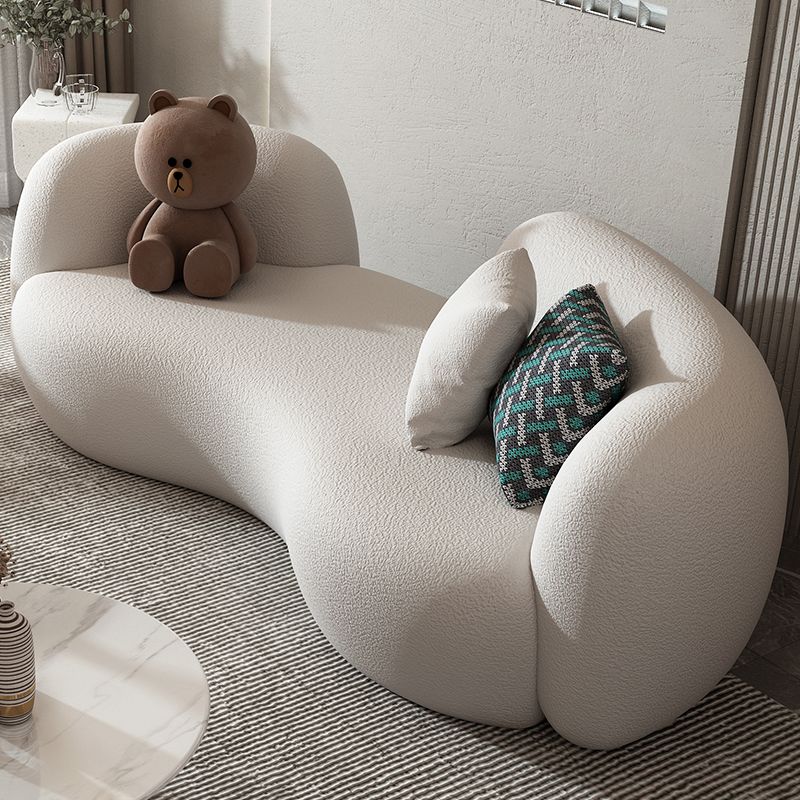 Sofá de sofá curvado con brazo de esmoquin apretado contemporáneo en gris/blanco