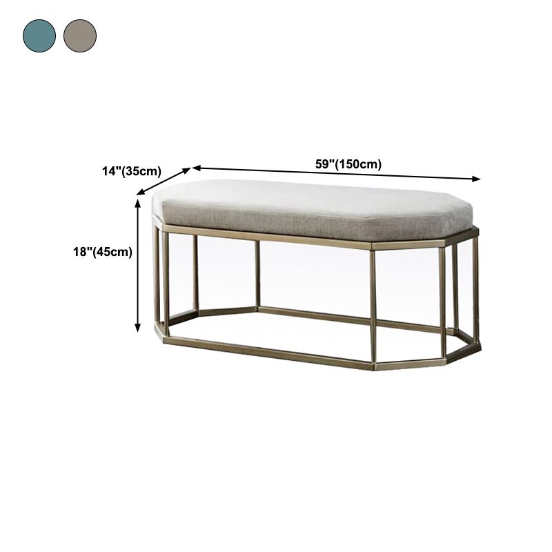 13.8 Inch Wide Cushioned Seating Bench Glam Metal Ottoman Bench Clearhalo 'Benches' 'Chairs & Seating' 'furn' 'furn_benches' 'Furniture' 'Living Room Furniture' 1200x1200_e8a7dc9b-4bbd-4596-84a1-7442bc07d2f3