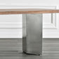 Rectangle Glam Dining Table Solid Wood Brown Fixed Table with Double Pedestal Base Clearhalo ' dining_table' 'Dining Tables & Seating' 'Dining Tables' 'Furniture' 'furniture_dining_table' 'Kitchen & Dining Furniture' 'kitchen&dining_furn' 'kitchen' 'kitchen_dining_table' 1200x1200_e8a82829-fb3e-4b67-a621-ea53e9bcacd9