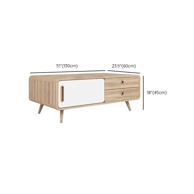 Tavolino da cocktail rettangolare Tavolino singolo moderno in legno a 4 gambe