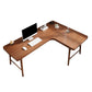 Modern Solid Wood Office Desk Corner 29.53 Inch Tall Writing Desk in Brown