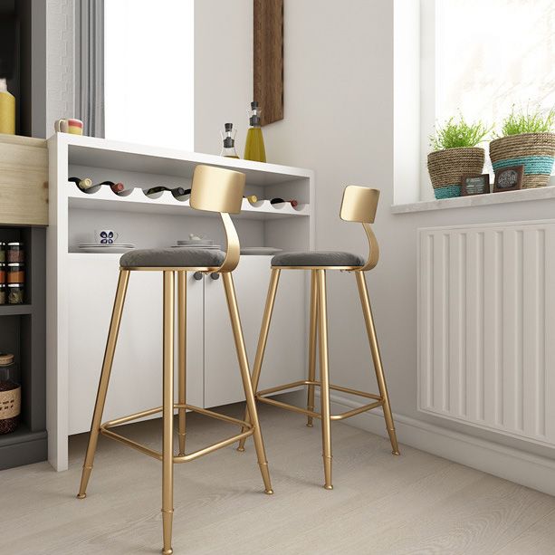 Glam Living Room Round Stool Matte Finish PU Leather Barstool Clearhalo 'Bar Furniture' 'Bar Stools' 'bar_stools' 'furn' 'furn_bar_stools' 'Furniture' 'furniture_bar_stools' 'Kitchen & Dining Furniture' 1200x1200_e8aaa7e5-61f6-4357-904b-41796bbec08e