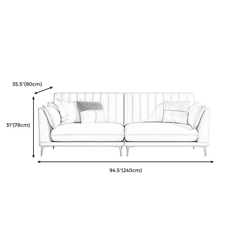 Stationary White Stain Resistant Living Room Pillow Top Arm Standard Settee Clearhalo 'furn' 'furn_sofas' 'Furniture' 'Living Room Furniture' 'Sofa' 'sofas' 1200x1200_e8ac63c0-1134-443a-9ded-f844b29c6401