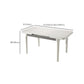 Contemporary Dining Table for Home White Dinette Table with Wooden Frame