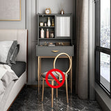 Glam Metall und Holz Make -up Eitelkeit Schreibtisch weiß/graues Make -up Eitelkeitstisch Tisch