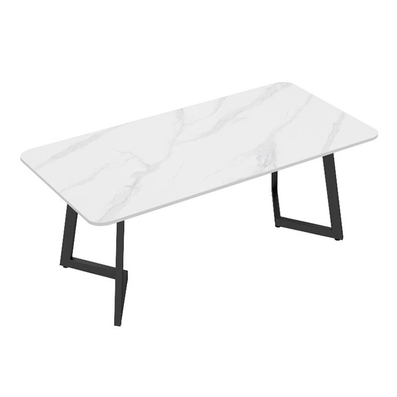 Escritorio de oficina curvo escritorio de computadora de acabado antiguo con patas de metal