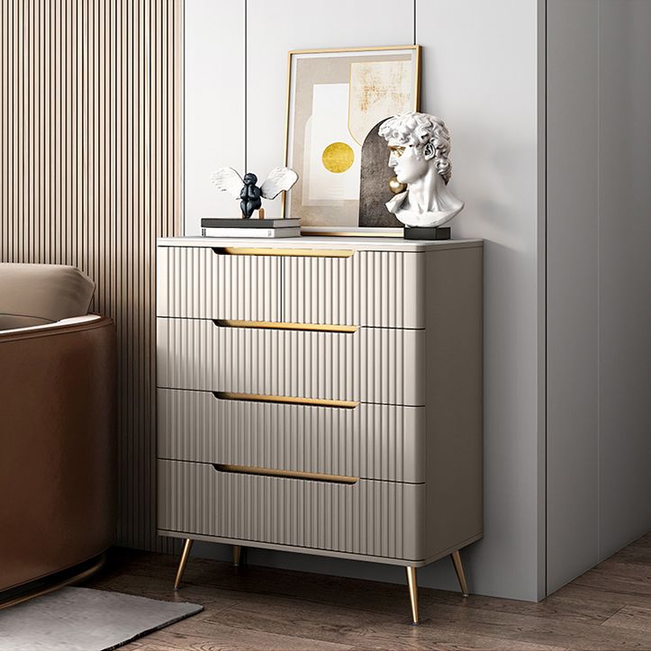 Moderno tavolo a buffet in pietra in pietra in legno ingegnerizzato con cassetto per soggiorno