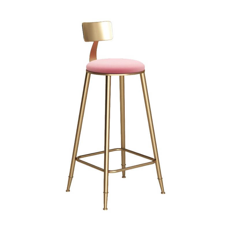 Glam Living Room Round Stool Matte Finish PU Leather Barstool Clearhalo 'Bar Furniture' 'Bar Stools' 'bar_stools' 'furn' 'furn_bar_stools' 'Furniture' 'furniture_bar_stools' 'Kitchen & Dining Furniture' 1200x1200_e8ba8a72-dd62-4634-8de9-48842d72aaf7