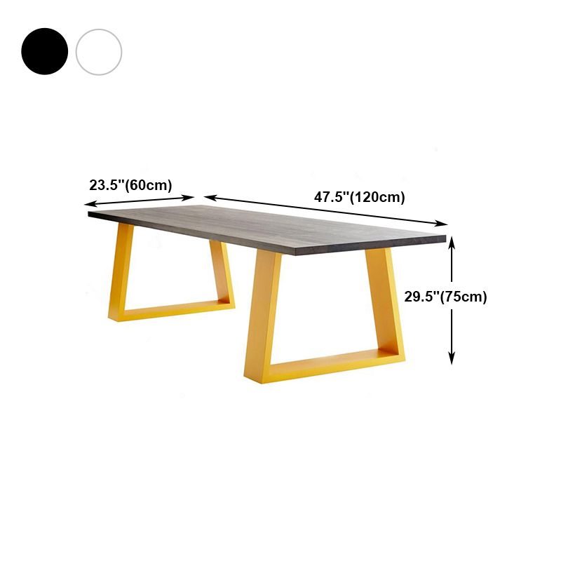 Contemporary Rectangle Dining Table Solid Wood Top Table with Sled Base Clearhalo ' dining_table' 'Dining Tables & Seating' 'Dining Tables' 'furn' 'furn_dining_table' 'Furniture' 'furniture_dining_table' 'Kitchen & Dining Furniture' 'kitchen&dining_furn' 'kitchen' 'kitchen_dining_table' 1200x1200_e8bb1736-4191-4313-b28b-f33e9984072e