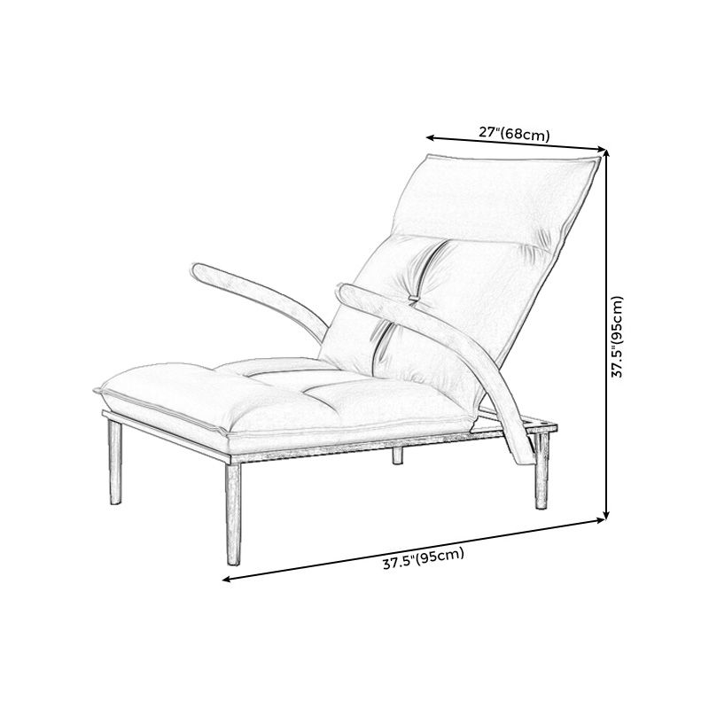 Chaise en cuir fausse 26,7 "L x 37,4" W x 37,4 "H Armes incluses pour chambre à coucher