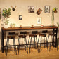 Natural Wood Top Bar Table Rectangle Industrial Footrest Indoor Bar Dining Table Clearhalo 'Bar Furniture' 'Bar Tables' 'bar_tables' 'furn' 'furn_bar_tables' 'Furniture' 'furniture_bar_tables' 'Kitchen & Dining Furniture' 1200x1200_e8bc1eb7-67cb-4e7b-82b0-851a84ab862c