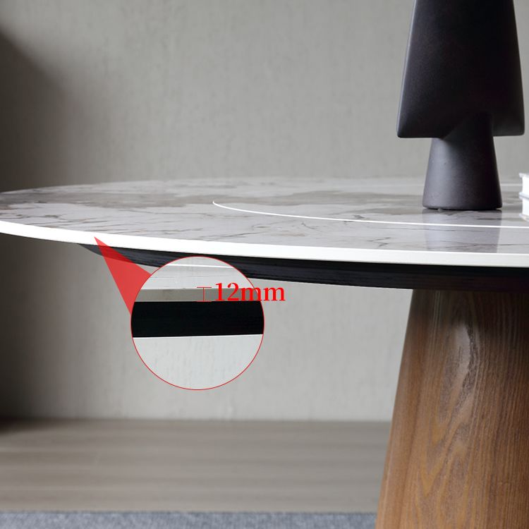 Modern Ashwood Dinette Set 1/3/4/5/7 Pieces Round Dining Table Set with Sintered Stone Top Clearhalo 'Dining Room Sets' 'Dining Tables & Seating' 'dining_room_set' 'furn' 'furn_dining_room_set' 'Furniture' 'furniture_dining_room_set' 'Kitchen & Dining Furniture' 1200x1200_e8bf98ca-d8e0-43ee-a8a0-849a291bb7f3