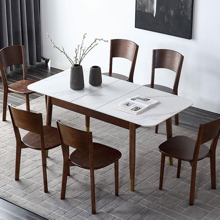 Rectangle Mid-Century Modern Dining Table White Sintered Stone Table with 4 Legs Clearhalo ' dining_table' 'Dining Tables & Seating' 'Dining Tables' 'furn' 'furn_dining_table' 'Furniture' 'furniture_dining_table' 'Kitchen & Dining Furniture' 'kitchen&dining_furn' 'kitchen' 'kitchen_dining_table' 1200x1200_e8bfbfab-7edd-4ca3-bb8f-49377cfa093c