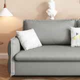 Contemporary Grey Bonded Leather Sleeper Sofa with Storage and Square Arms Clearhalo 'furn' 'furn_futons' 'Furniture' 'Futons & Daybeds' 'Futons' 'Living Room Furniture' 1200x1200_e8c05d99-5860-4e6c-aad6-d4d8f913e798