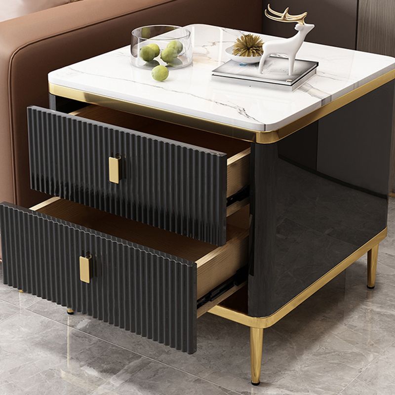 Gorgeous Wood Four-Leg Side Table with Two Drawers for Living Room Clearhalo 'Coffee & Accent Tables' 'End & Side Tables' 'end_side_table' 'end_side_tables' 'furn' 'furn_end_side_tables' 'Furniture' 'furniture_end_side_table' 'Living Room Furniture' 1200x1200_e8c0fc89-5034-4bcd-be01-617222b3a271