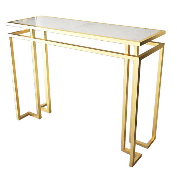 Mesa de acento glamoroso mesa de sofá de acabado antiguo con estante