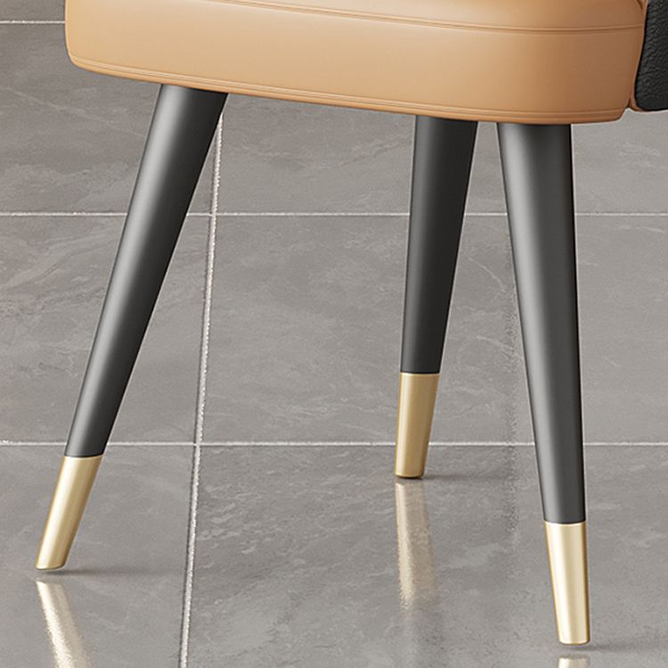 Glam Metal Arm Dining Chair Faux Leather Side Chair for Restaurant Use Clearhalo ' kitchen&dining_furn' 'Dining Chairs' 'Dining Tables & Seating' 'dining_chair' 'furn' 'furn_dining_chair' 'Furniture' 'furniture_dining_chair' 'Kitchen & Dining Furniture' 'kitchen' 1200x1200_e8c2a25a-75fd-401e-bae8-5690e6c63cc4