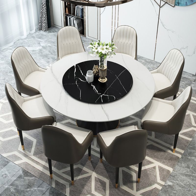 Traditional Luxury Dining Room Table Rectangle Sintered Stone Table with Pedestal Base Clearhalo ' dining_table' 'Dining Tables & Seating' 'Dining Tables' 'furn' 'furn_dining_table' 'Furniture' 'furniture_dining_table' 'Kitchen & Dining Furniture' 'kitchen&dining_furn' 'kitchen' 'kitchen_dining_table' 1200x1200_e8c2f75e-ad43-4b7e-90bf-30c73127b30d