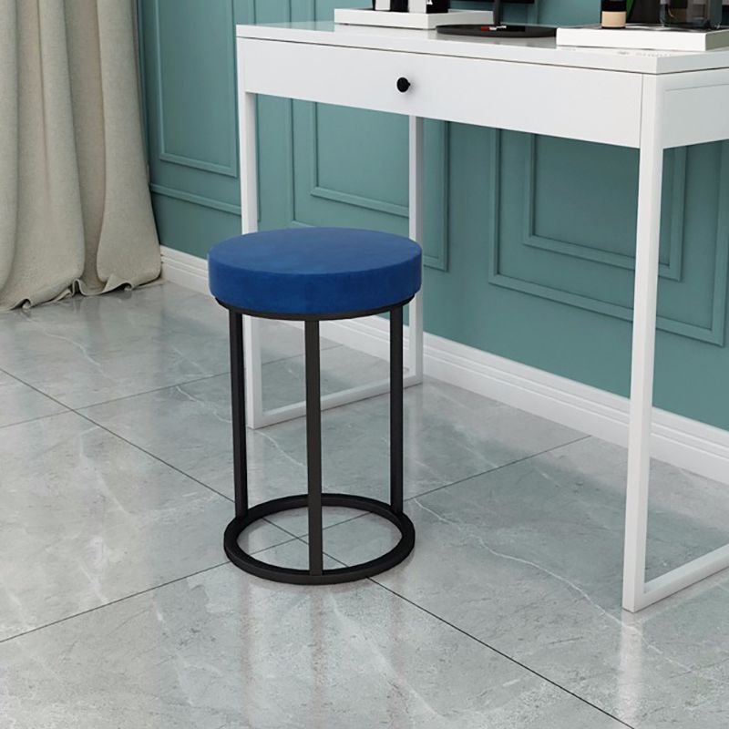 Mildew Resistant Ottoman Plain Velvet Contemporary Round Metal Frame Ottoman Clearhalo 'furn' 'furn_ottomans_poufs' 'Furniture' 'Living Room Furniture' 'Ottomans & Poufs' 'ottomans_poufs' 1200x1200_e8c337ab-dd49-418b-926b-e0f5fefa6069