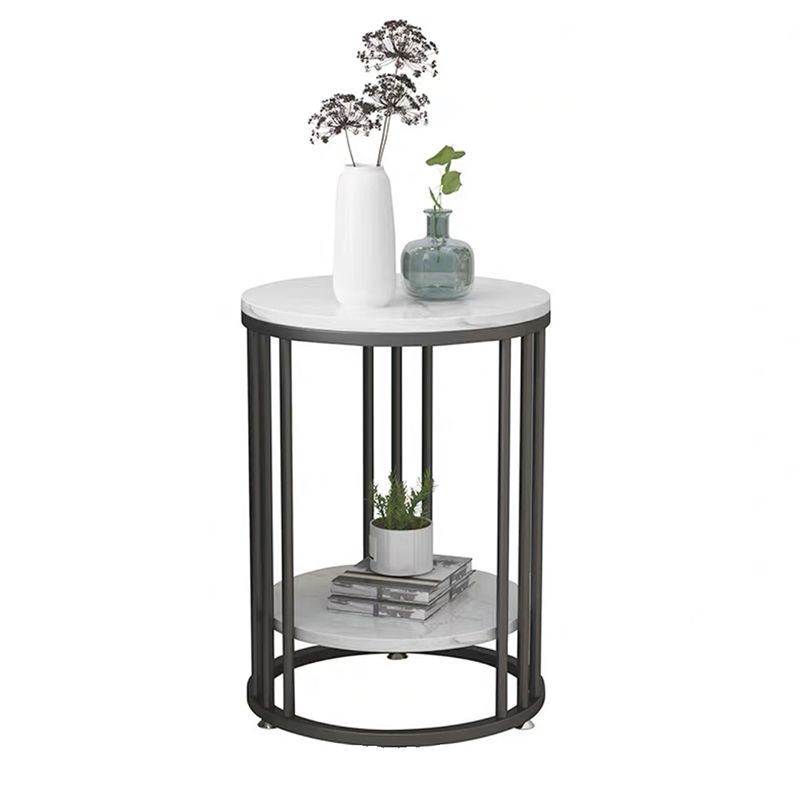 Frame Base Design Gold/ Black Metal Slate Top White Rectangular Side Table Clearhalo 'Coffee & Accent Tables' 'End & Side Tables' 'end_side_tables' 'furn' 'furn_end_side_tables' 'Furniture' 'Living Room Furniture' 1200x1200_e8c3e338-8c0d-43b3-ac5d-b1c700b4e15d