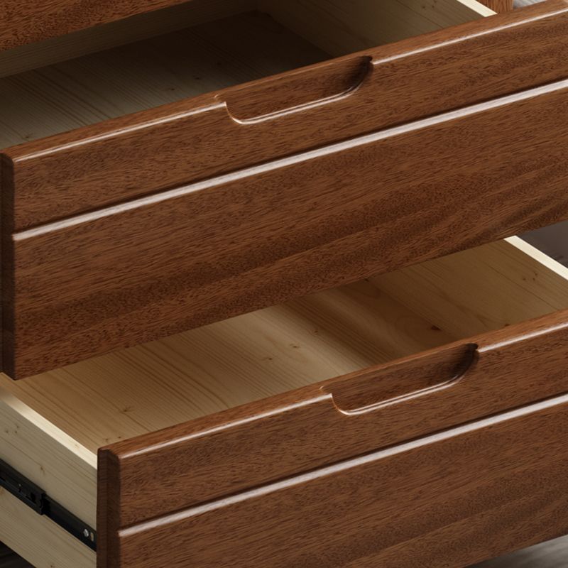 Rectángulo Cofre de acento de nogal marrón con cajones cofre moderno