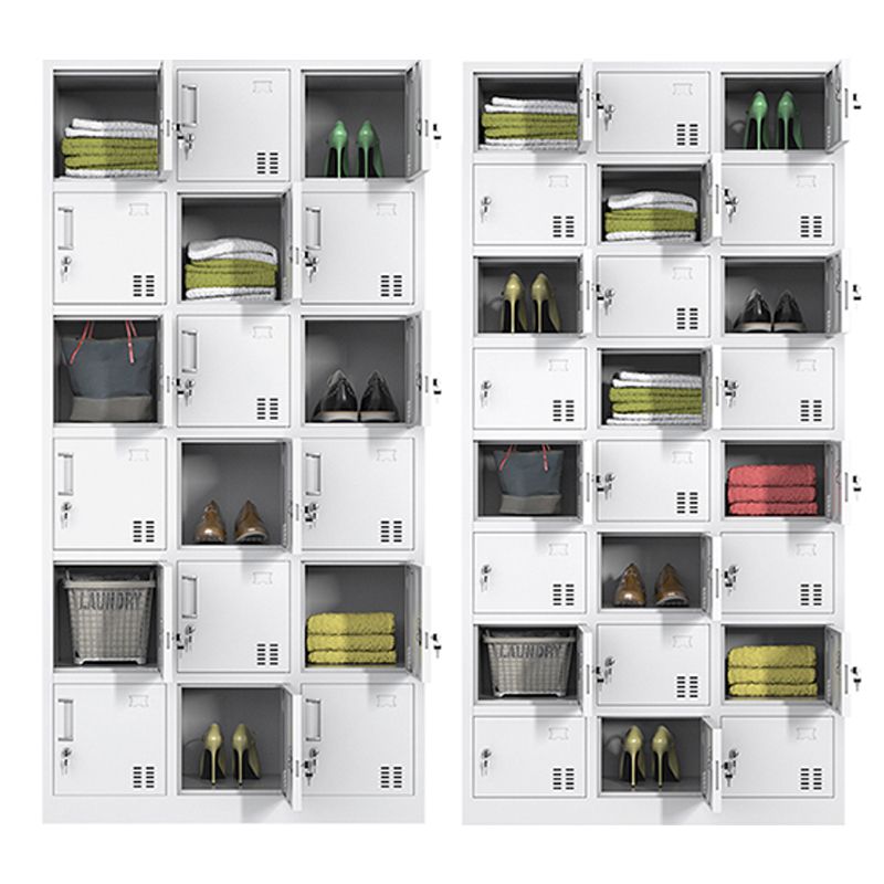 Gabinete de acero blanco con puertas con bisagras gabinete de almacenamiento moderno