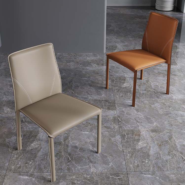 Minimalist Style Armless Solid Back Dining Side Chairs Leather Dining Side Chair Clearhalo 'Dining Chairs' 'Dining Tables & Seating' 'dining_chair' 'furn' 'furn_dining_chair' 'Furniture' 'furniture_dining_chair' 'Kitchen & Dining Furniture' 1200x1200_e8c6de14-4768-4493-a902-237f81238089