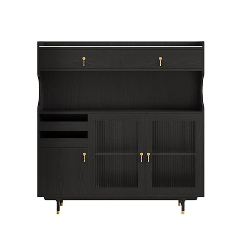 Armadio contemporaneo porte di vetro in legno con cassetto con cassetti