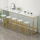 Glam Indoor Bar Stool Table Rectangle Bar Dining Table with Footrest