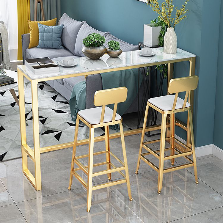 Glam Style 1/2/3 Pieces Bar Table Set Rectangle Bar Table with High Stools for Kitchen Clearhalo 'Bar Furniture' 'furn' 'furn_home_bar_bar_sets' 'Furniture' 'Home Bars & Bar Sets' 'home_bar_bar_sets' 'Kitchen & Dining Furniture' 1200x1200_e8c85072-b3b5-497c-8a1a-64ca30d7b54e