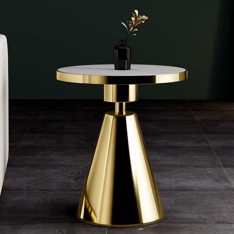 Modern Marble Round Sofa Side Accent Table Metal Side End Table