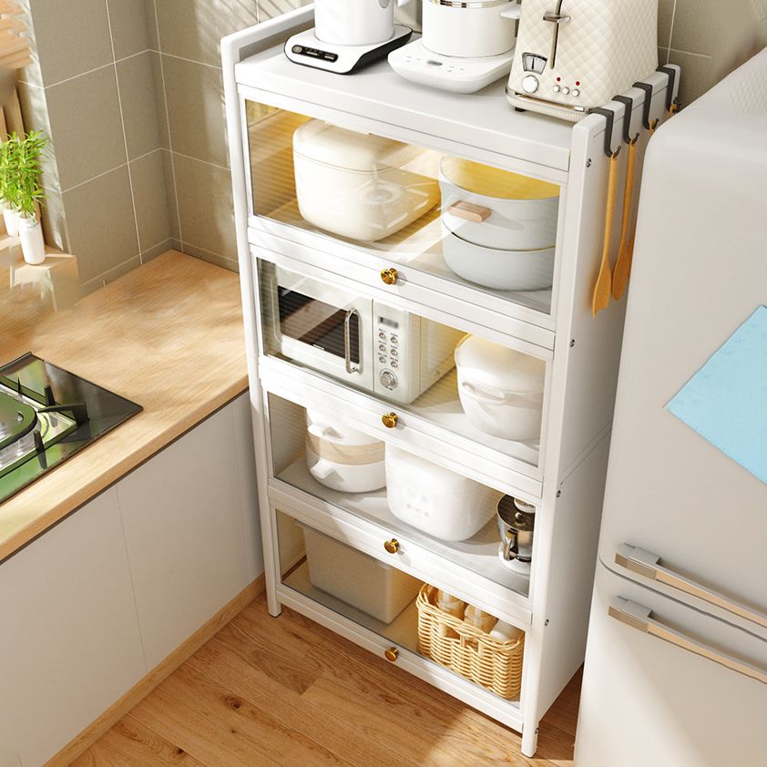 Server a buffet in metallo bianco porte in vetro server buffet moderno per soggiorno