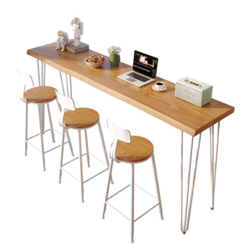 Mesa de bar con base metálica de madera rectangular, mesa de Bar de estilo moderno, para el hogar