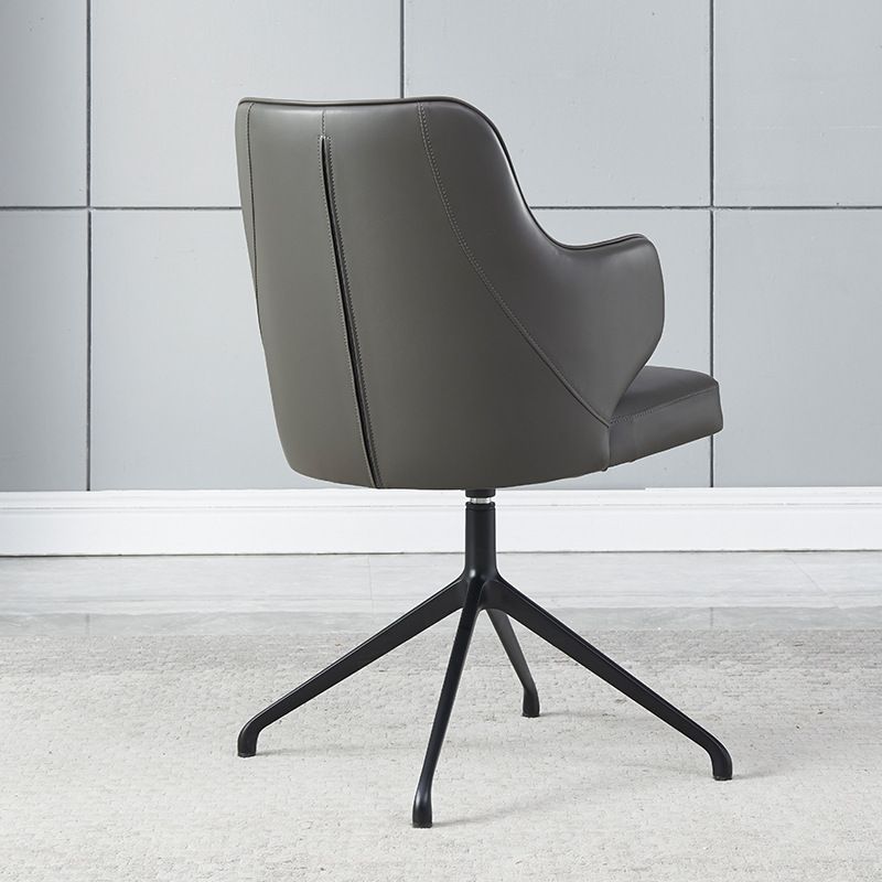 Modern Fixed Arms Office Chair Leather Ergonomic No Wheels Chair Clearhalo 'furn' 'furn_office_chair' 'Furniture' 'Office Chairs' 'Office Furniture' 'office_chair' 1200x1200_e8cabe2a-8363-4252-b6f6-064da965c834