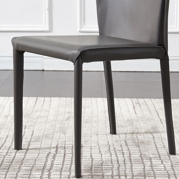 Modern Style Leather Armless Dining Chairs Metal Dining Chair for Home Use