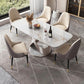 Modern Style Dining Rectangle Table Sintered Stone Table with Metal Legs for Home Clearhalo 'Dining Tables & Seating' 'Dining Tables' 'dining_table' 'furn' 'furn_dining_table' 'Furniture' 'Kitchen & Dining Furniture' 1200x1200_e8cc2b9c-9fc1-4129-a439-f62756bfba5a