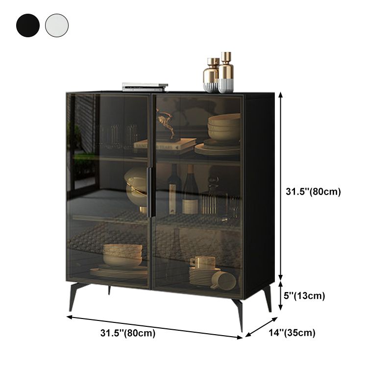 Stile sideboard in vetro moderno in stile sala da pranzo 36,6 "h buffet server in nero