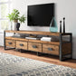Industrial Wooden Media Console with Drawers, Brown Stand Console Clearhalo 'furn' 'furn_tv_stands_entertainment_centers' 'Furniture' 'Living Room Furniture' 'TV Stands & Entertainment Centers' 'TV Stands & Media Storage Furniture' 'tv_stands_entertainment_centers' 1200x1200_e8cc5bd0-62d8-4d8b-ae98-b1e2f7d114ad