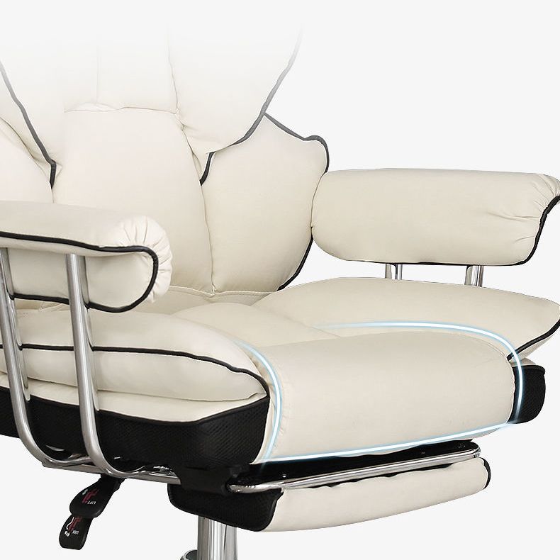 Silver Metal Modern Desk Chair with High Back and Leather Conference Chair Clearhalo 'furn' 'furn_office_chair' 'Furniture' 'furniture_office_chair' 'Office Chairs' 'Office Furniture' 'office_chair' 1200x1200_e8cd2b6c-c460-409c-9c28-eeab6d8553c4