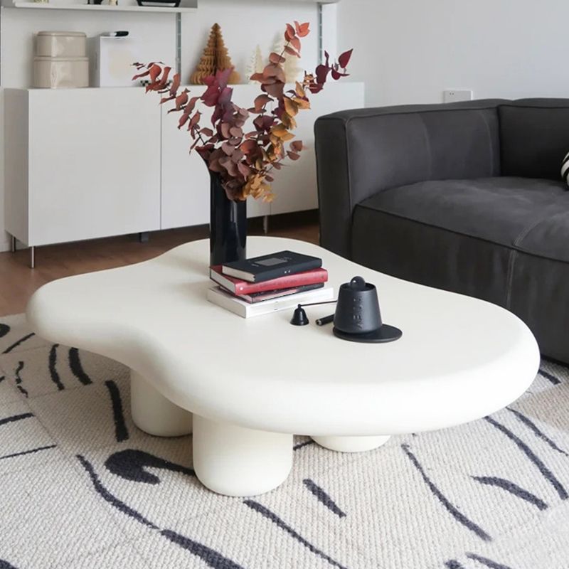 Nordic Irregular 4 Legs Coffee Table 11.8" H Wood Cocktail Table Clearhalo 'Coffee & Accent Tables' 'Coffee Tables' 'coffee_tables' 'furn' 'furn_coffee_tables' 'Furniture' 'Living Room Furniture' 1200x1200_e8cd35d3-deaf-456b-833f-56d69e636fef